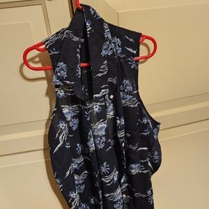 Hollister Black and Blue Button Down Shirt